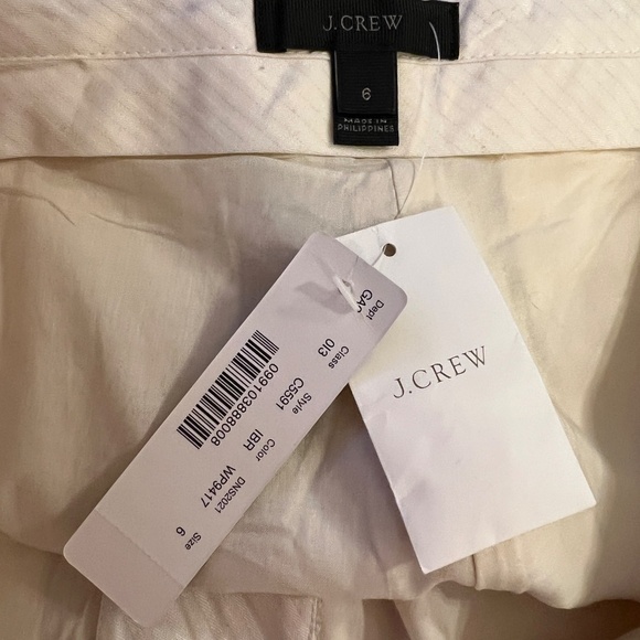 NWT J.Crew Metallic Champagne Gold Light Khaki Linen Dress Shorts Size 6 - Picture 3 of 3